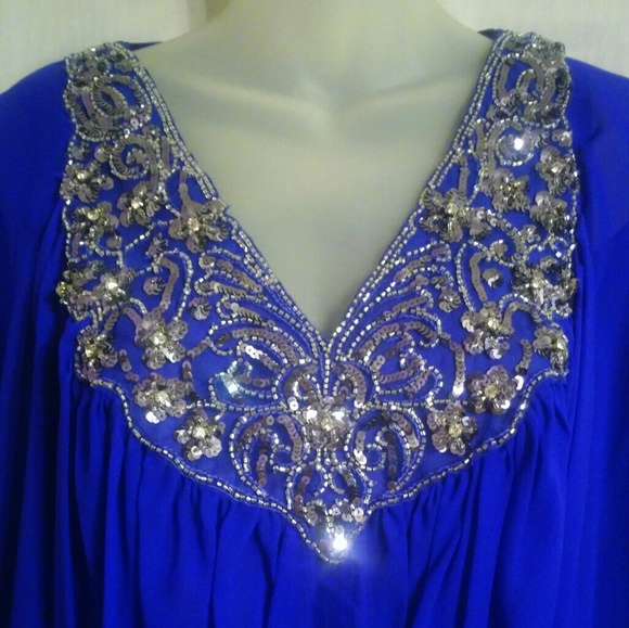 Neiman Marcus Badgley Mischka Beaded Blouse - Picture 2 of 4